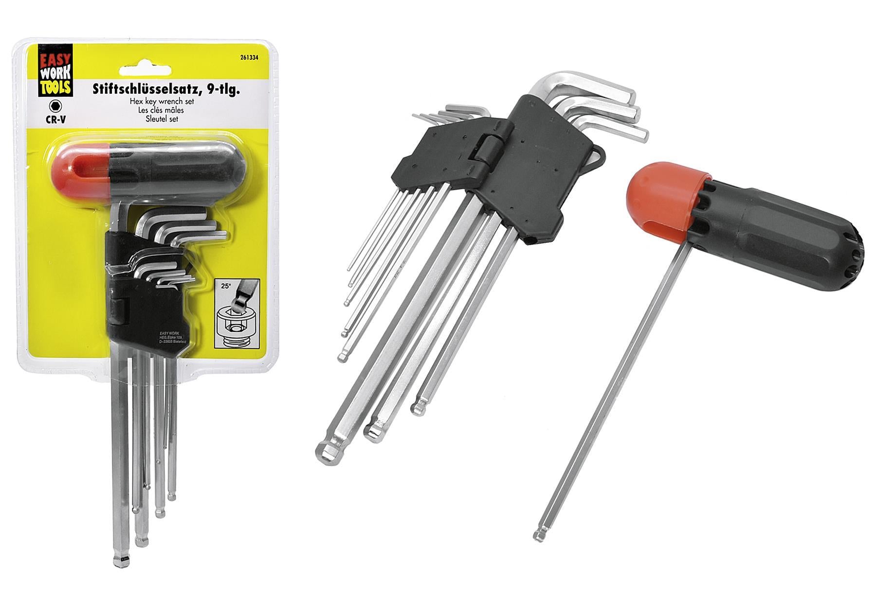 EASY WORK Sechskant-Stiftschlüsselsatz 9-teilig - VPE: 6