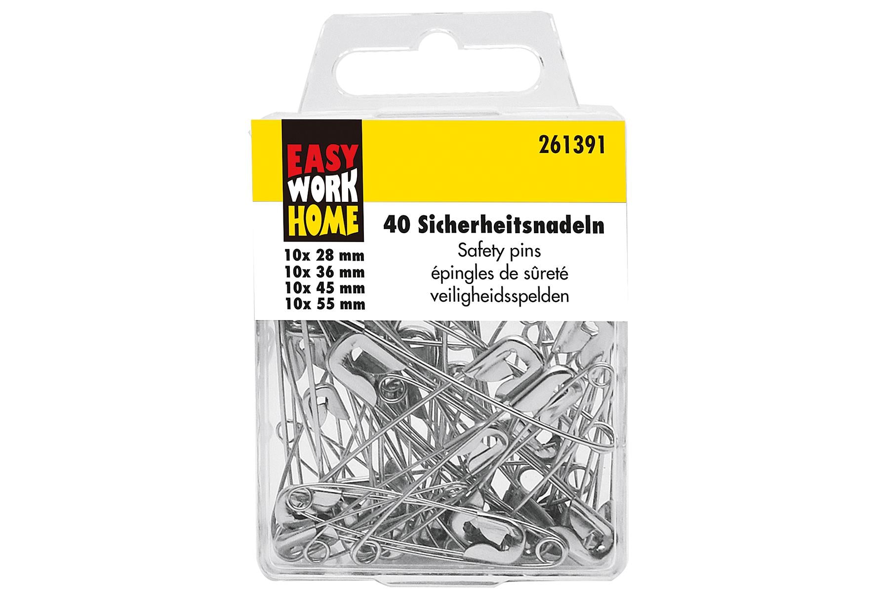 EASY WORK Sicherheitsnadelnsortiment 40-teilig - VPE: 12