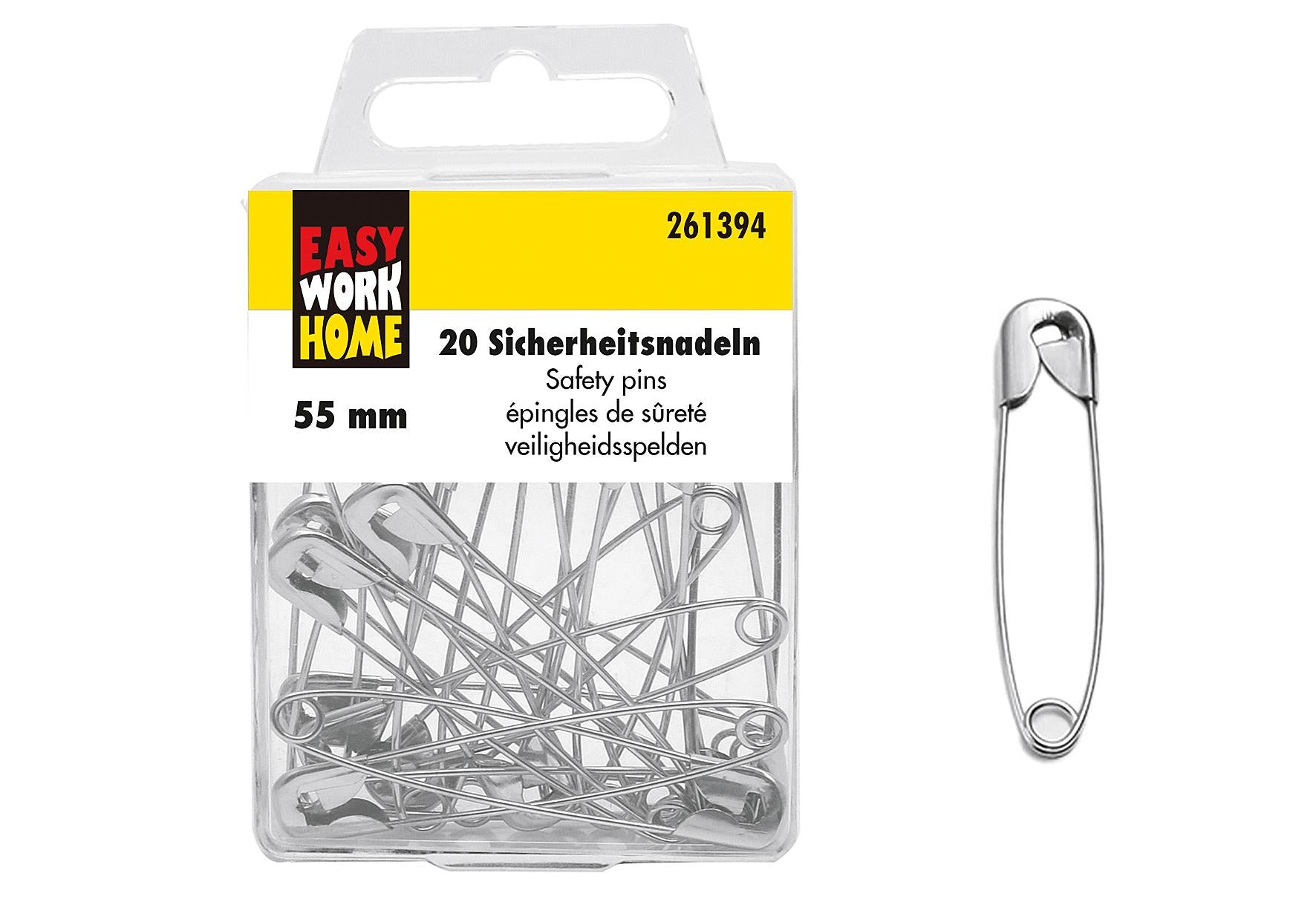 EASY WORK Sicherheitsnadeln 20er Pack - VPE: 12