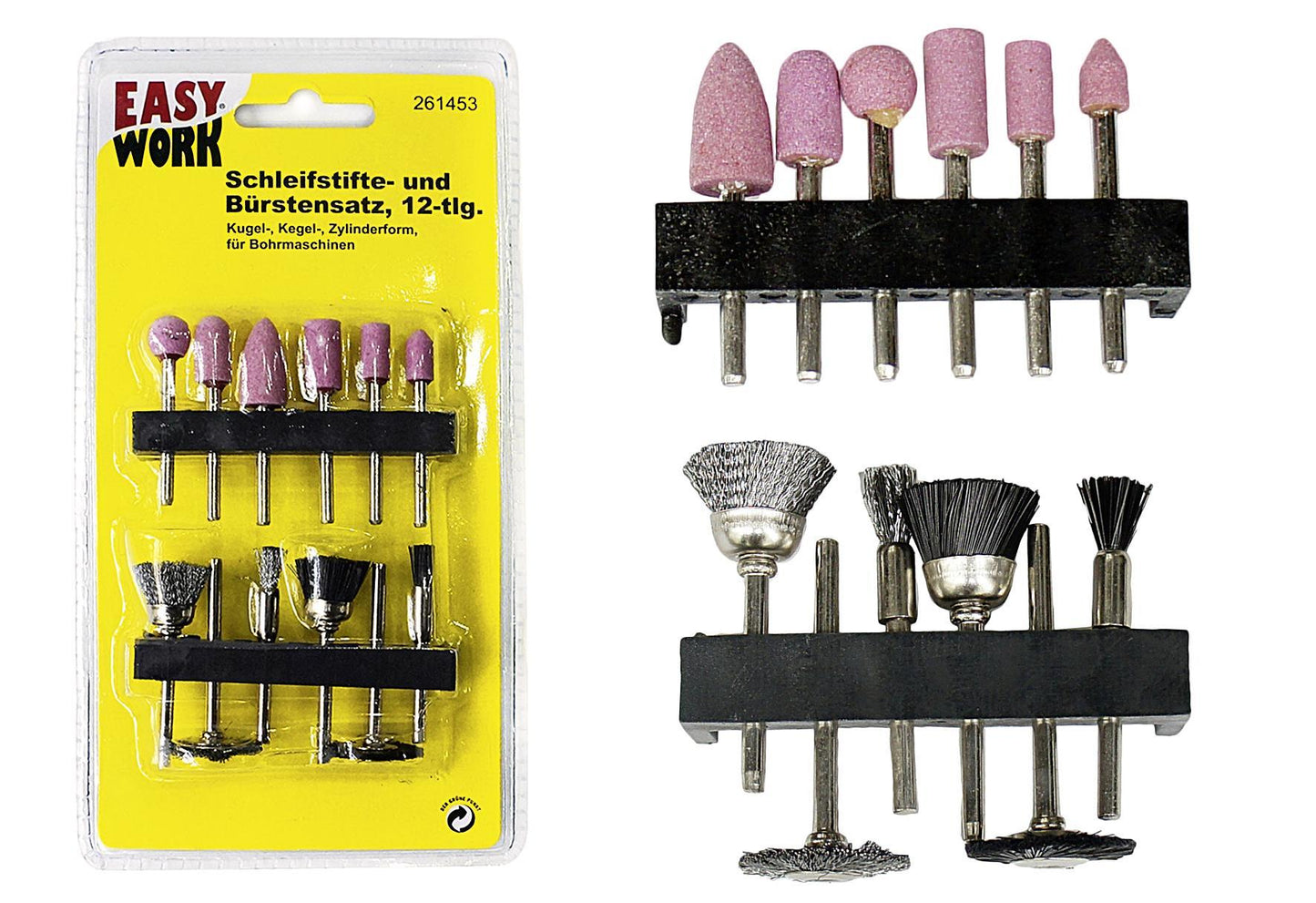 EASY WORK Schleif- & Bürstenstiftesatz 12-teilig - VPE: 12