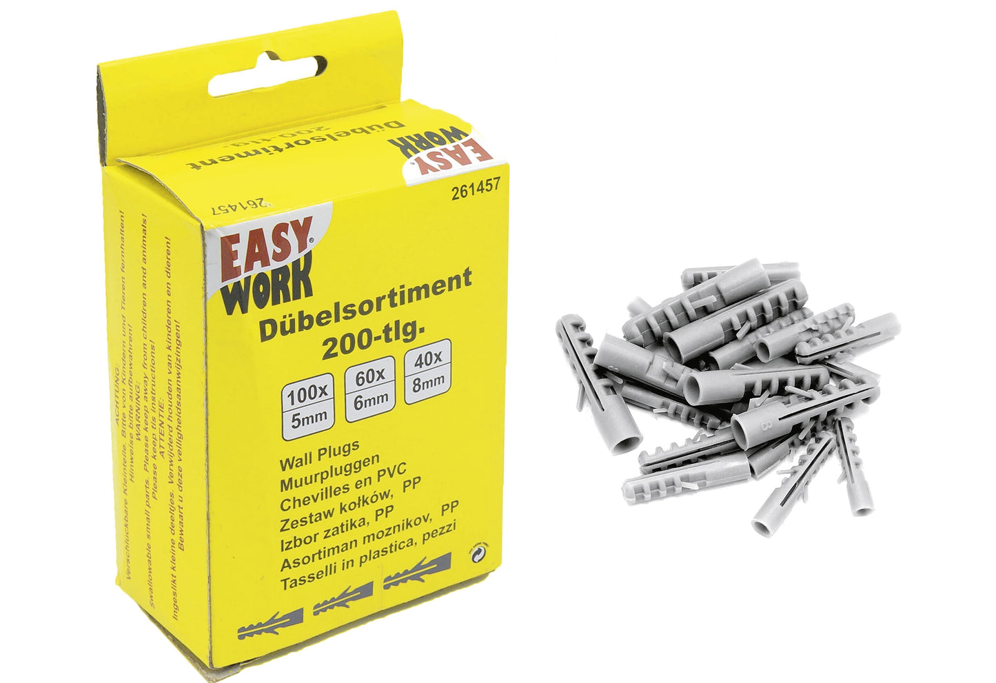 EASY WORK Universaldübelsortiment 200-teilig - VPE: 8
