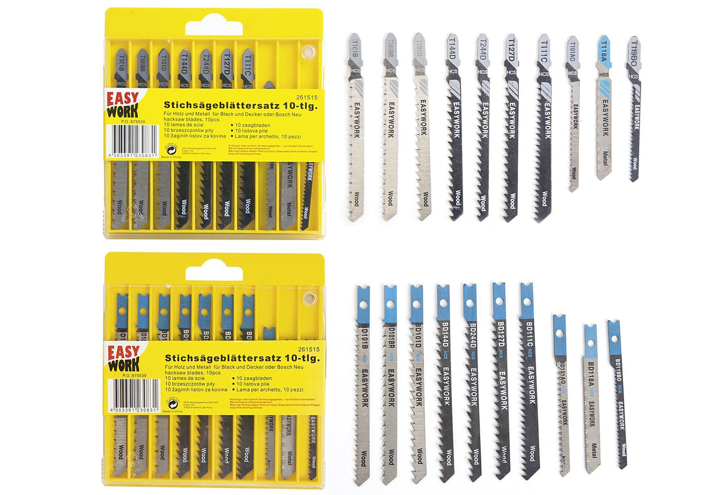 EASY WORK Stichsägeblättersatz 10-teilig - VPE: 6