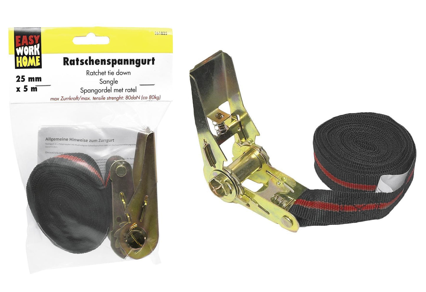 EASY WORK Ratschenspanngurt - VPE: 10