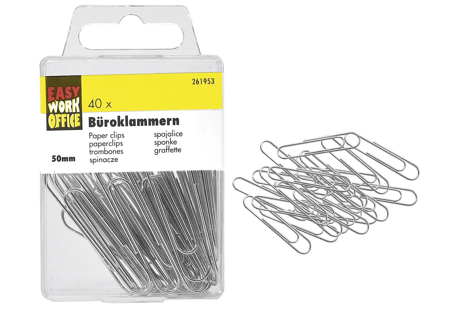 EASY WORK Büroklammern 40er Pack - VPE: 12