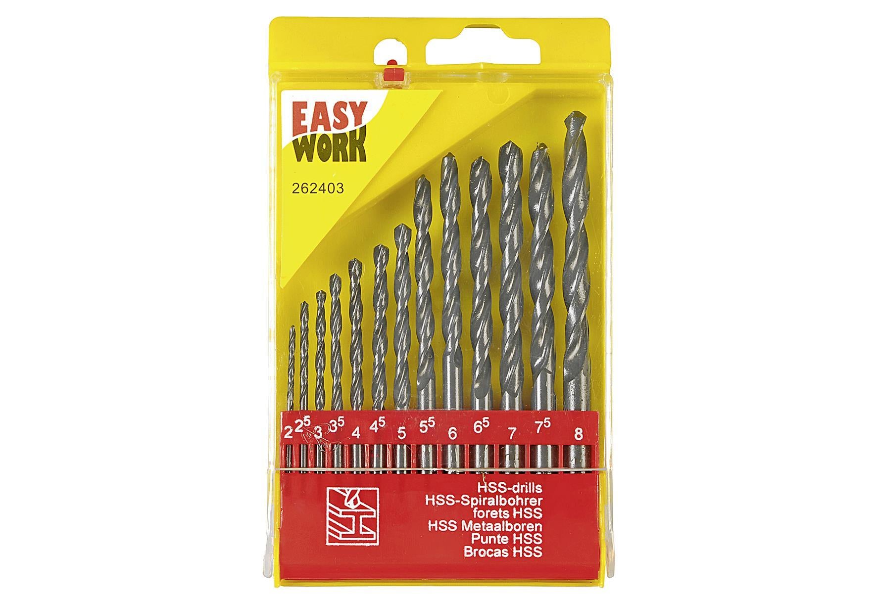 EASY WORK HSS Bohrersatz 20 - 80 mm 13-teilig - VPE: 6