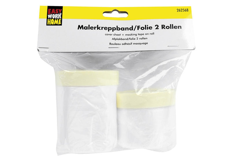 EASY WORK Malerkreppbandsatz mit Folie 2-teilig - VPE: 6