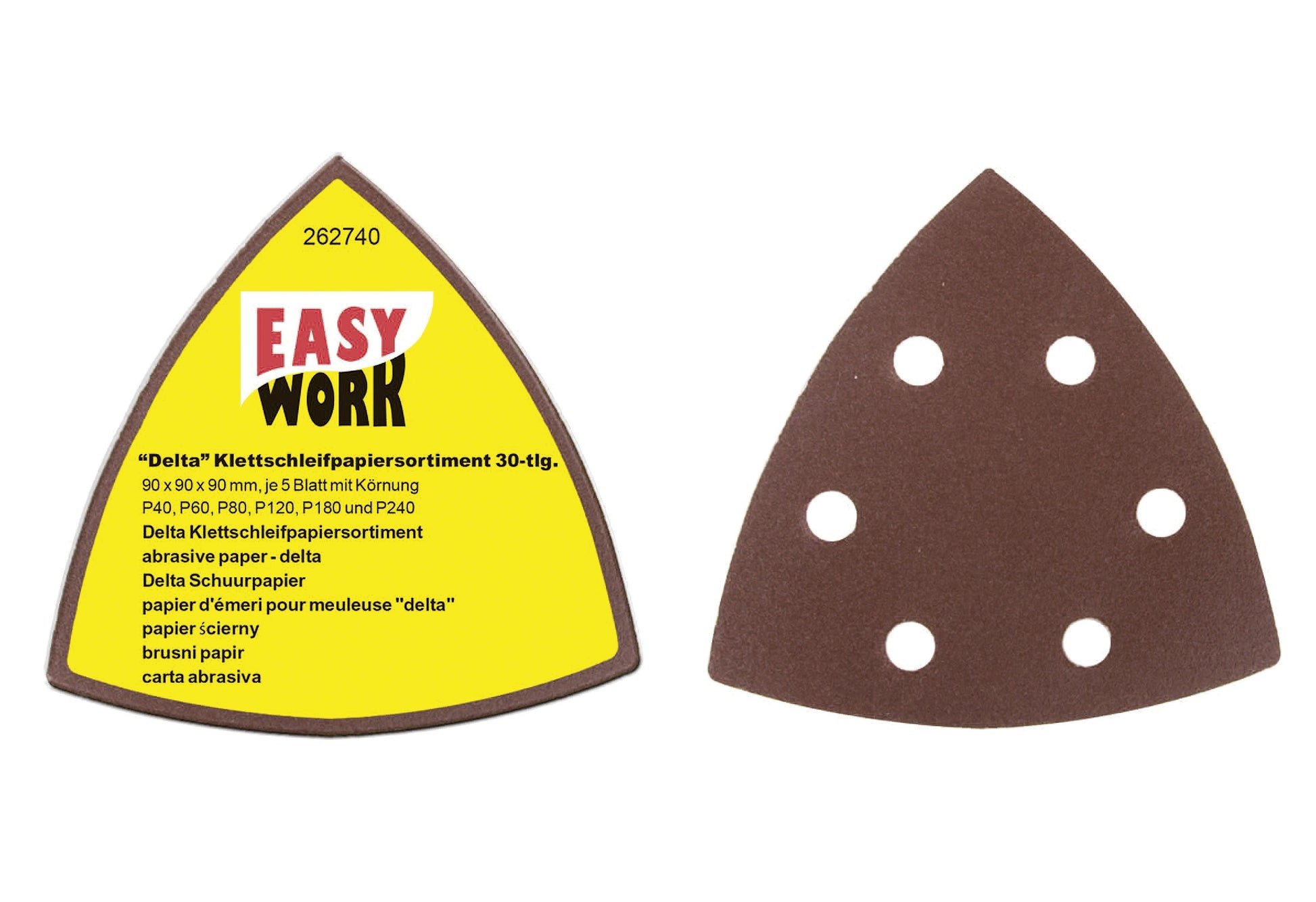 EASY WORK Klettschleifpapiersortiment 'Delta' 30-teilig - VPE: 6