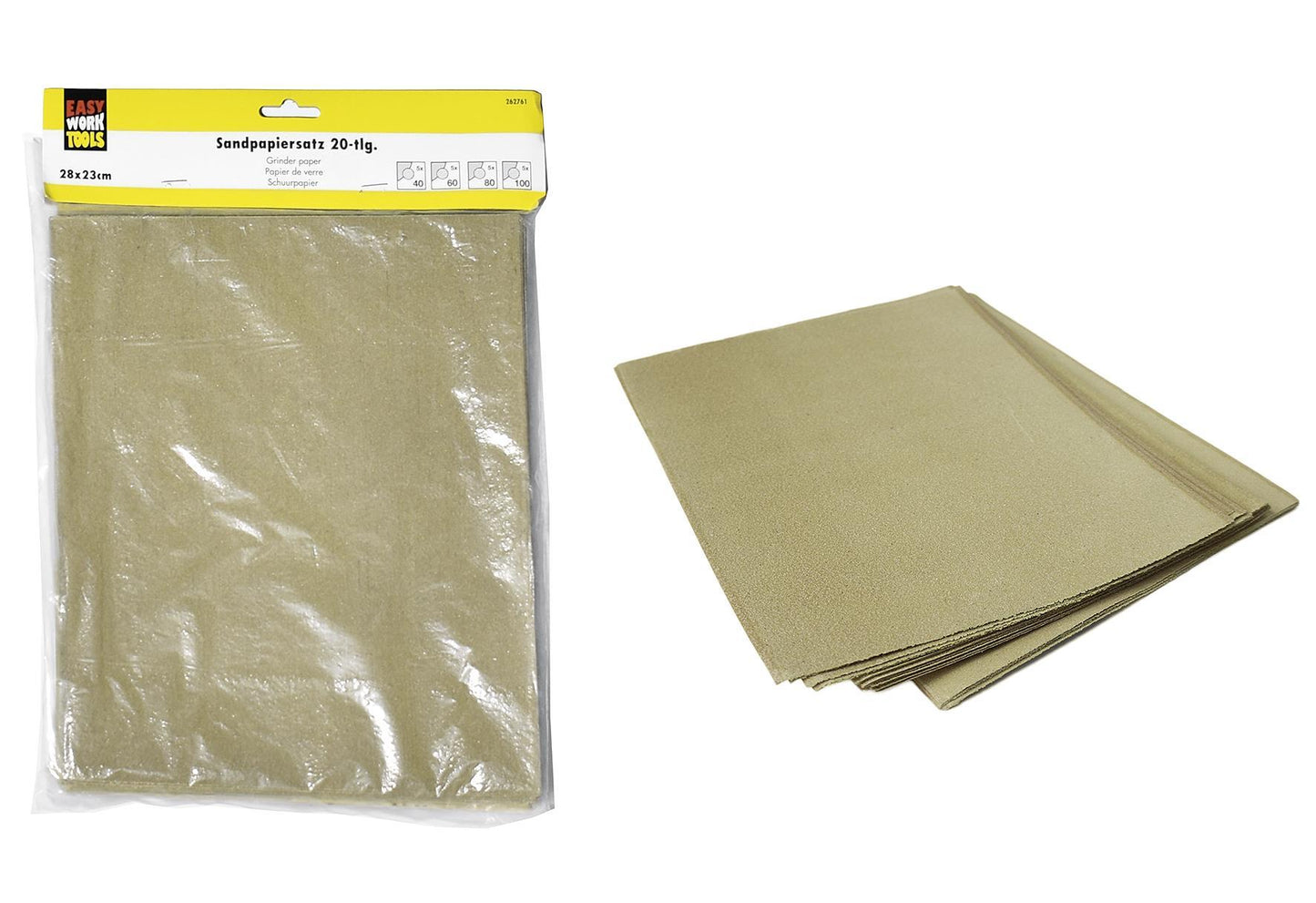 EASY WORK Sandpapiersatz 20 Blatt - VPE: 10