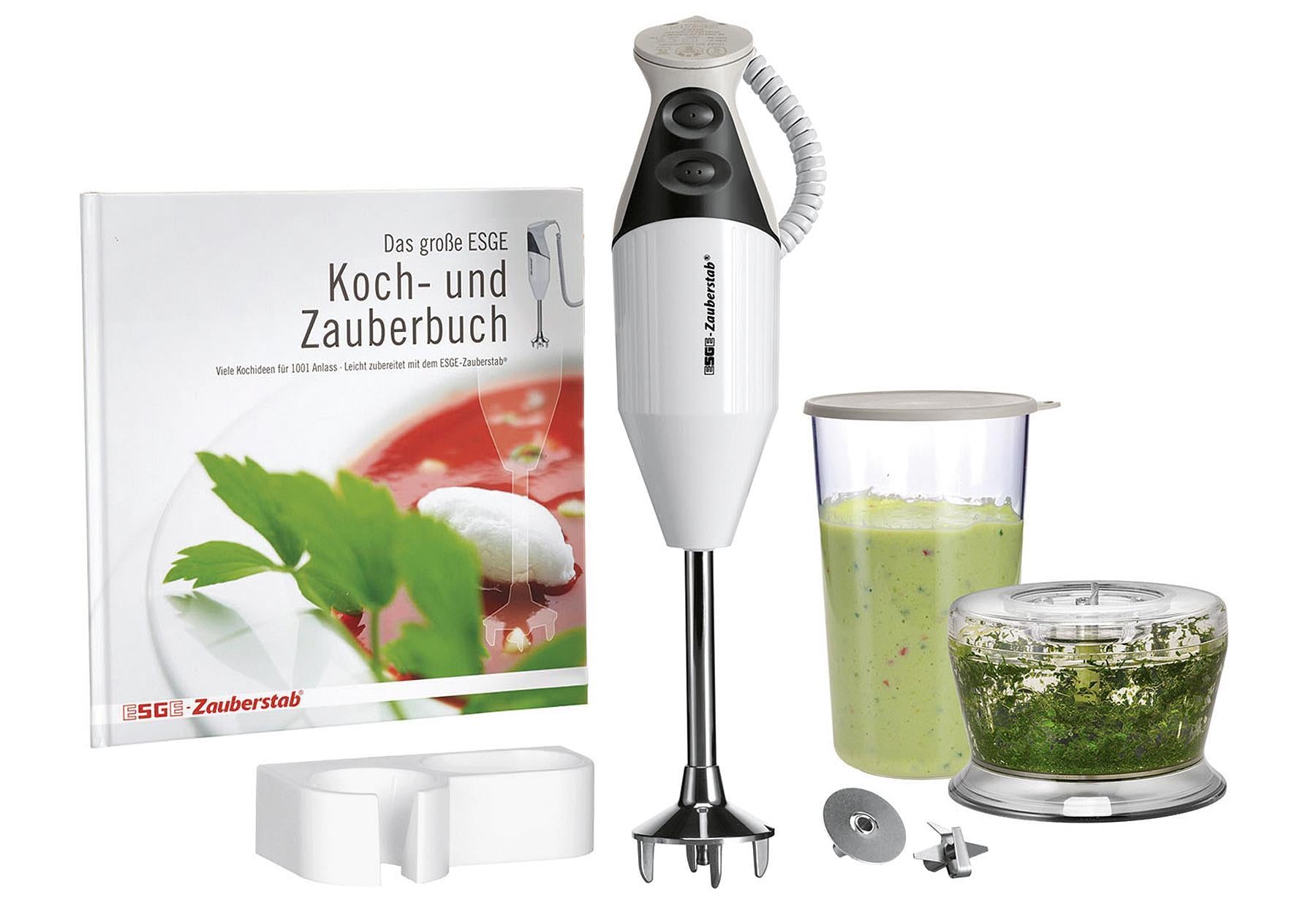 ESGE Zauberstab M 160 G Gourmet Schlagscheibe Zerkleinerer Mixbecher Wandhalter Rezeptanleitung großes ESGE-Zauberstab