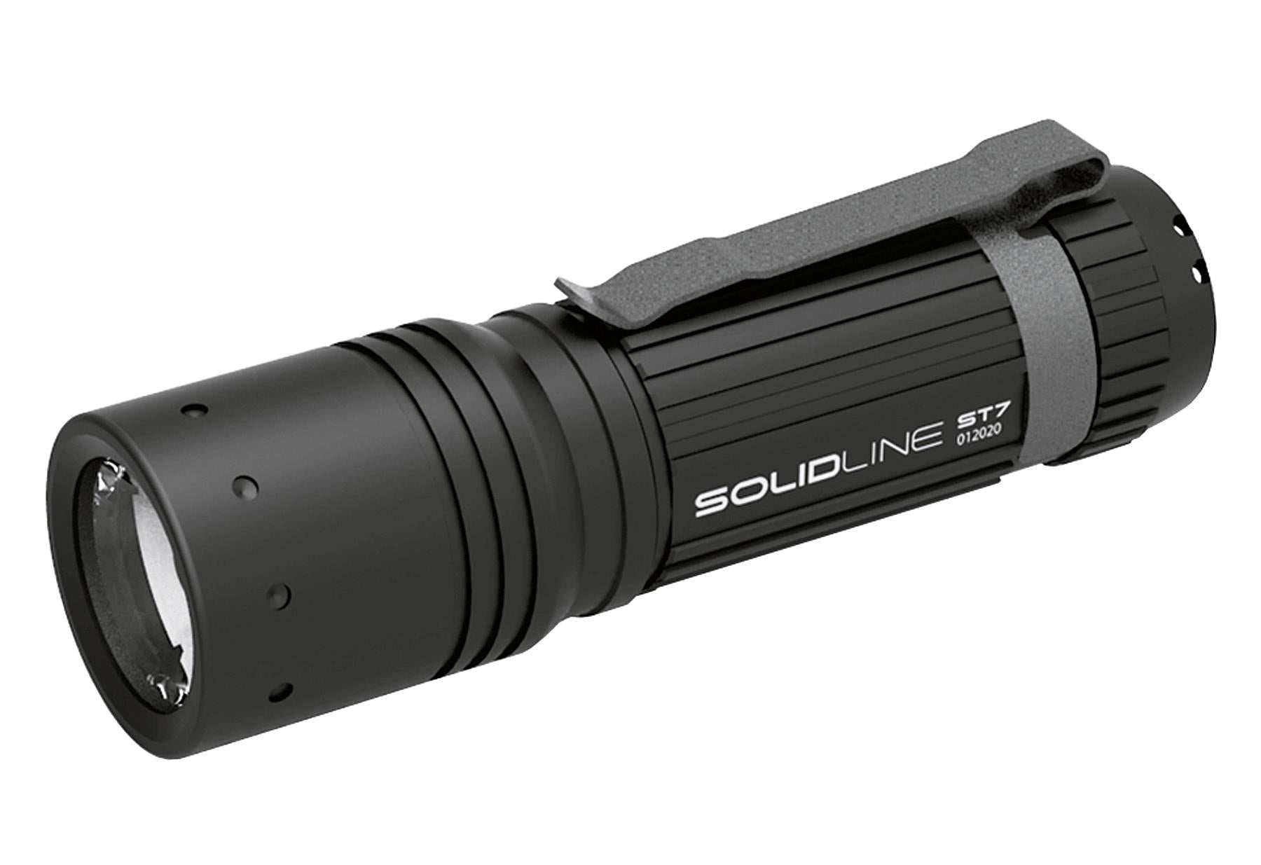 SOLIDLINE LED Taschenlampe 'SOLIDLINE' ST7 Lampe Taschenclip Batterien