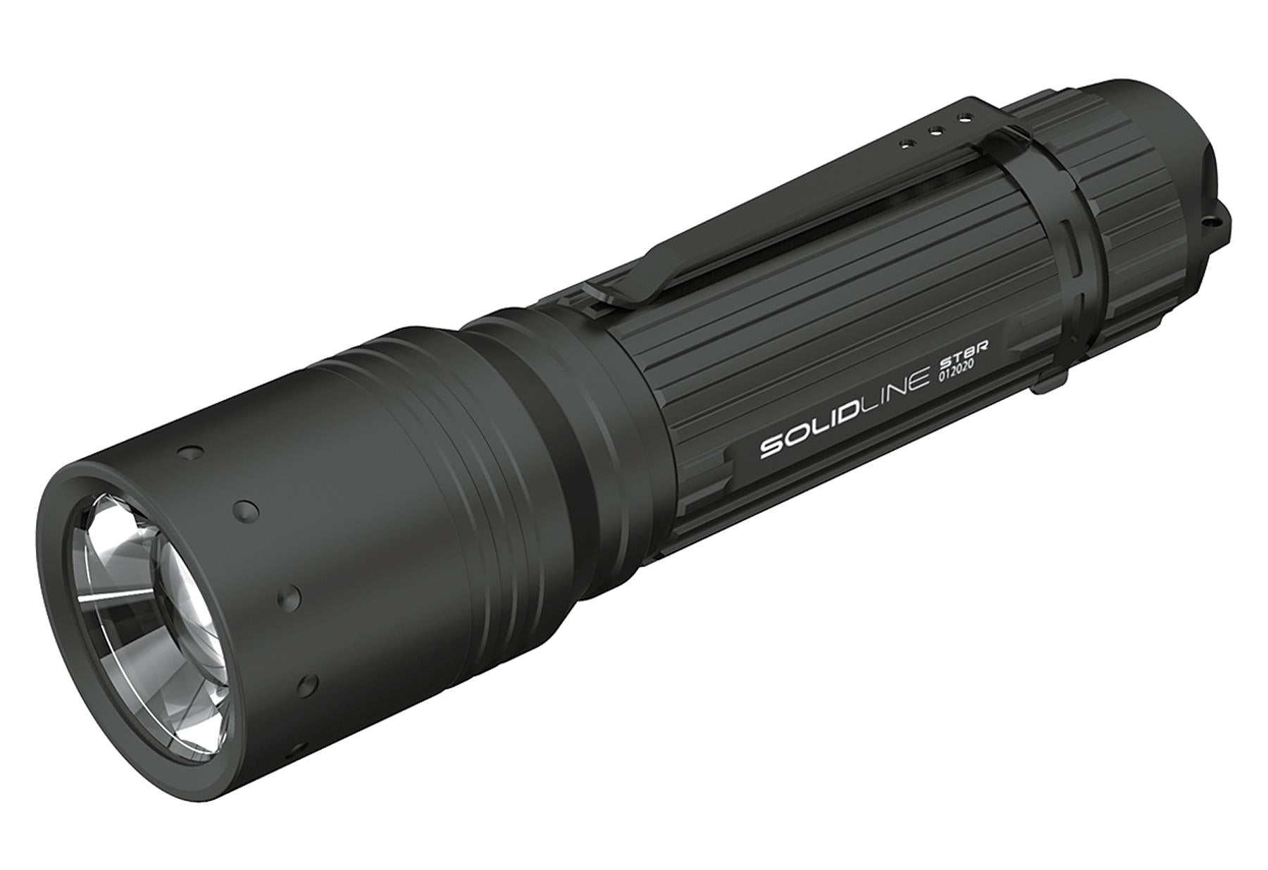 SOLIDLINE LED Taschenlampe 'SOLIDLINE' ST8R Lampe 1 Akkusatz Floating Charge System Taschenclip USB Kabel Lithium-Ionen-Akku