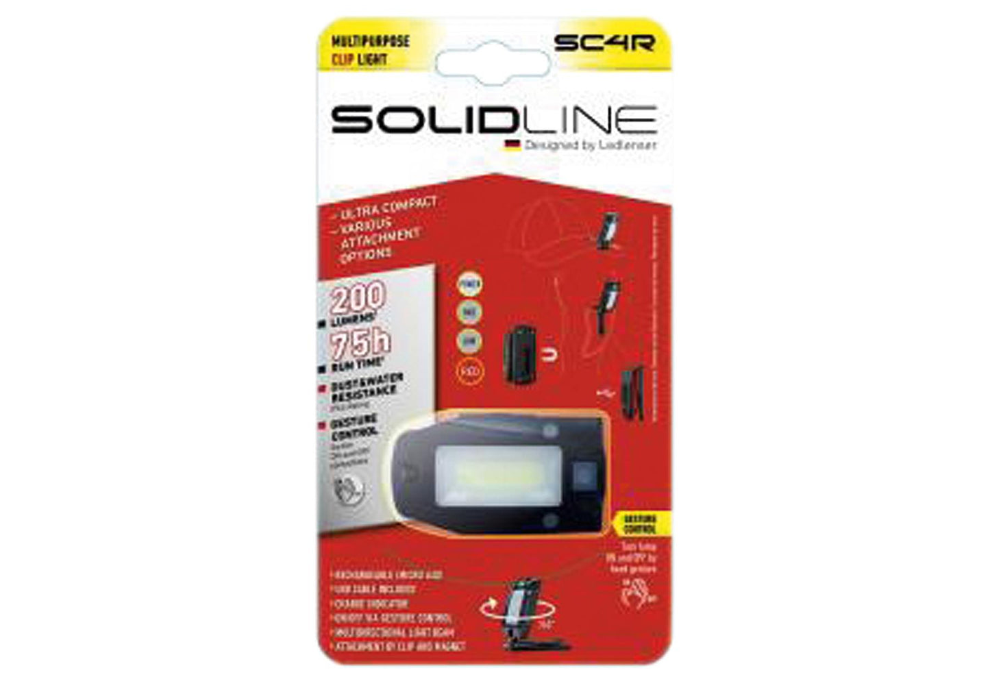 LED LENSER LED Clip Leuchte SC4R Leuchte USB Kabel Li-Ion Akku (37 V / 500 mAh)