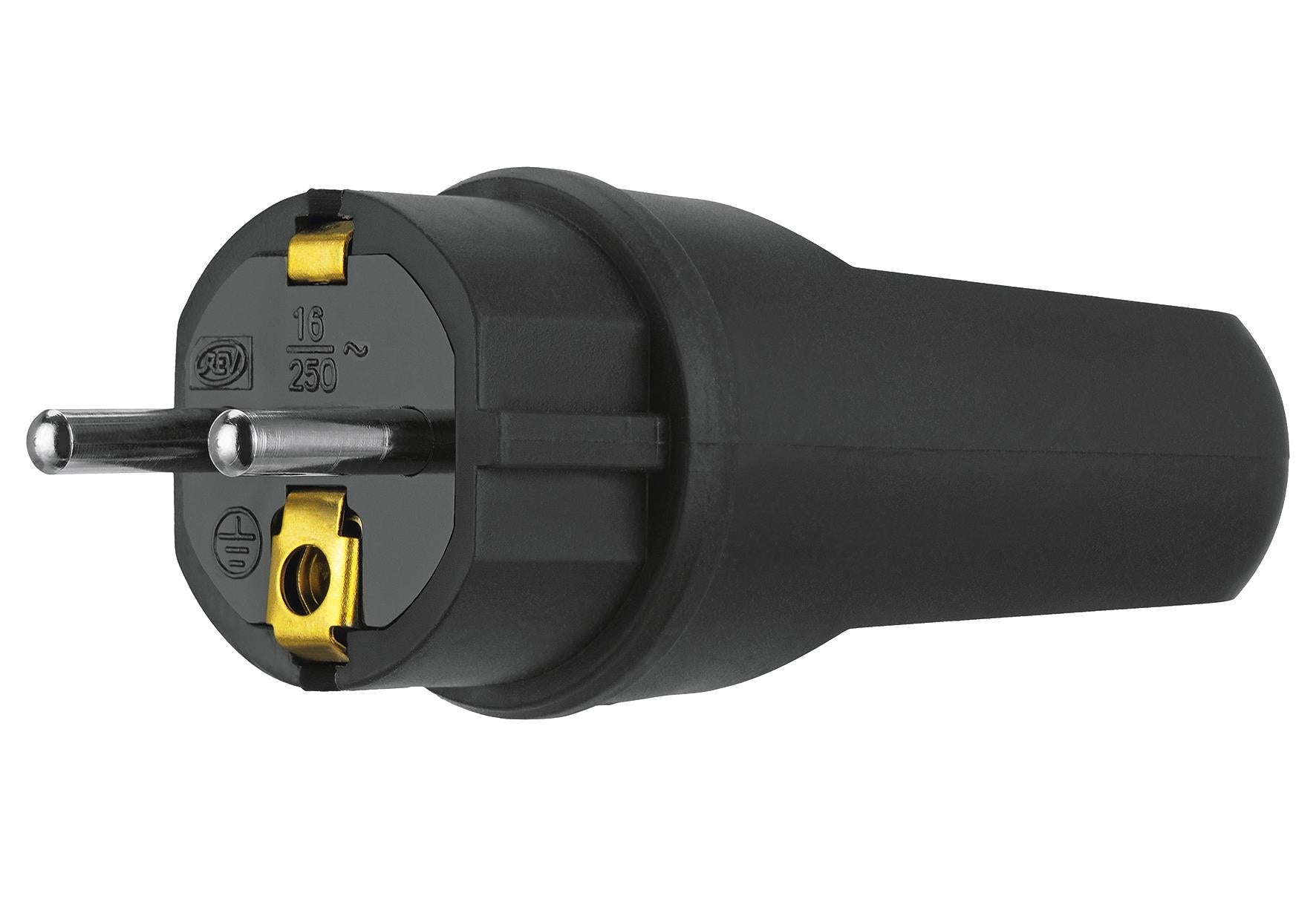 REV RITTER SchuKo-Stecker Vollgummi SK schwarz - VPE: 10