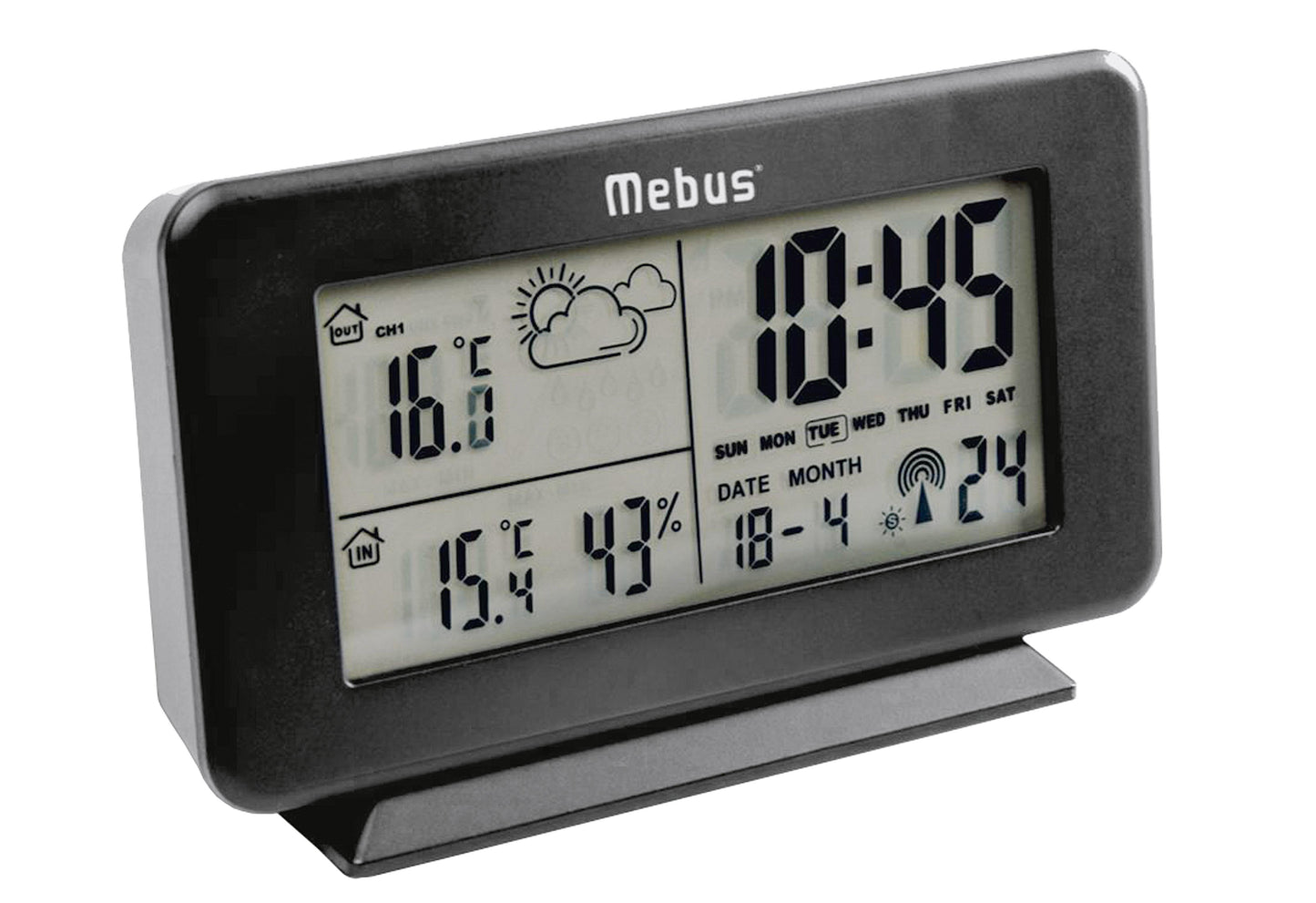 MEBUS Funk-Wettersation kabellos 2teilig: Wetterstation Funksender