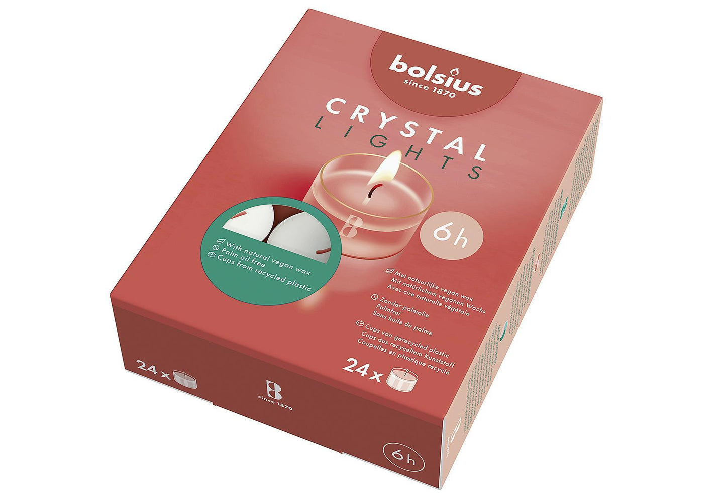 BOLSIUS Teelichte 'Crystal Lights' 24er Pack - VPE: 6
