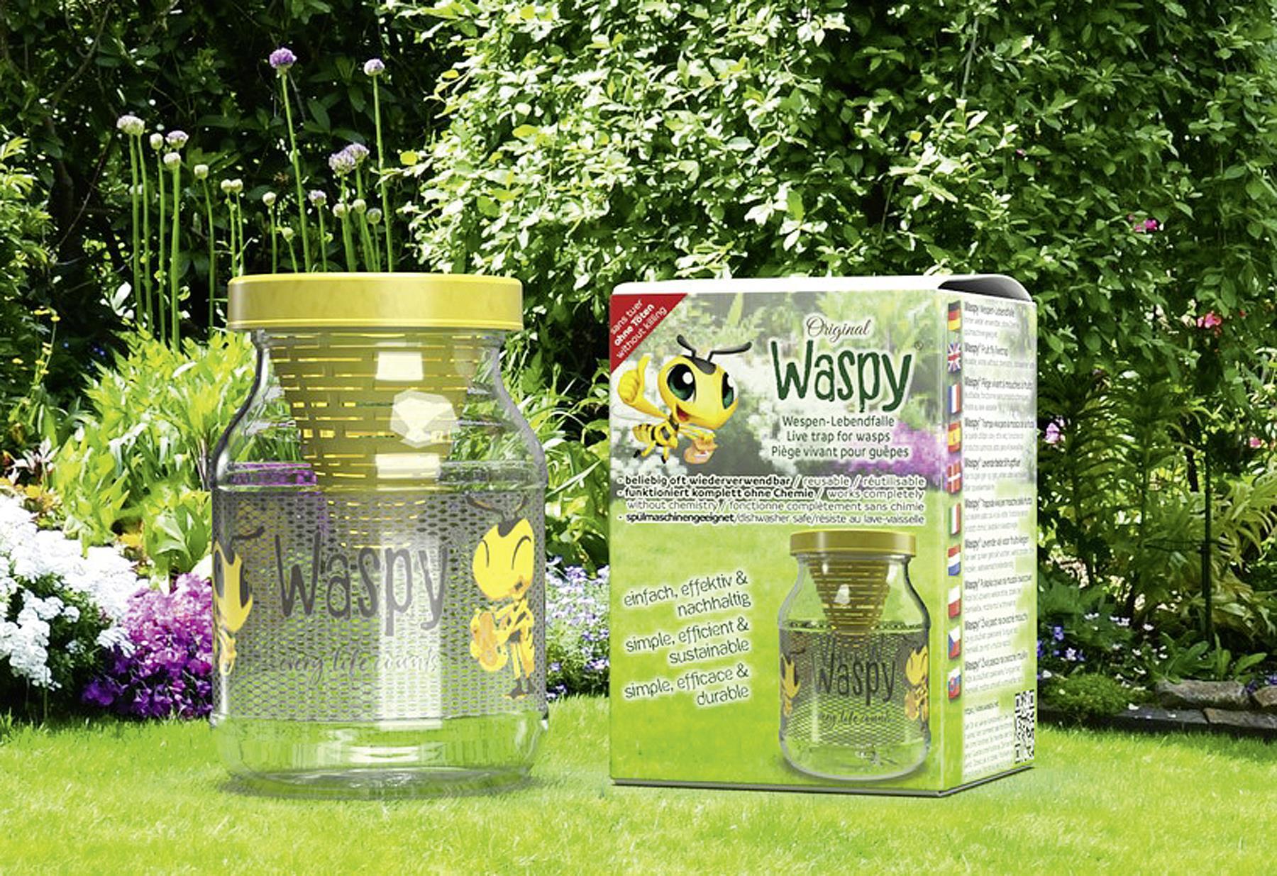 Wespen-Lebendfalle 'Waspy' 1 x Wespen-Lebendfalle 2 x Befestigungsschnüre 1 x Anleitung
