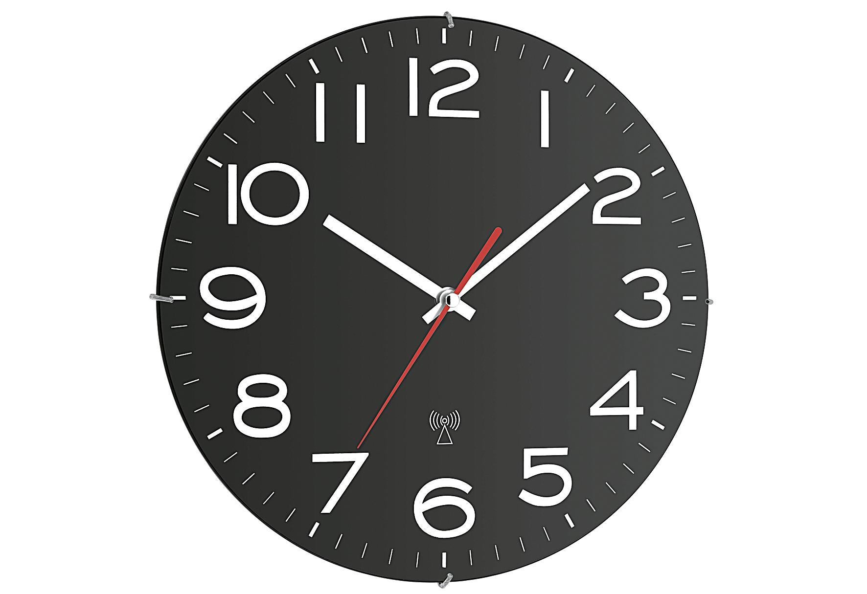 TFA-DOSTMANN Funk-Wanduhr Batteriebetrieb 31cm schwarz