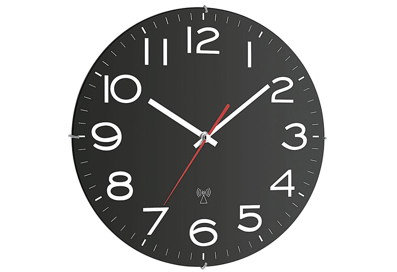 TFA-DOSTMANN Funk-Wanduhr Batteriebetrieb 31cm schwarz