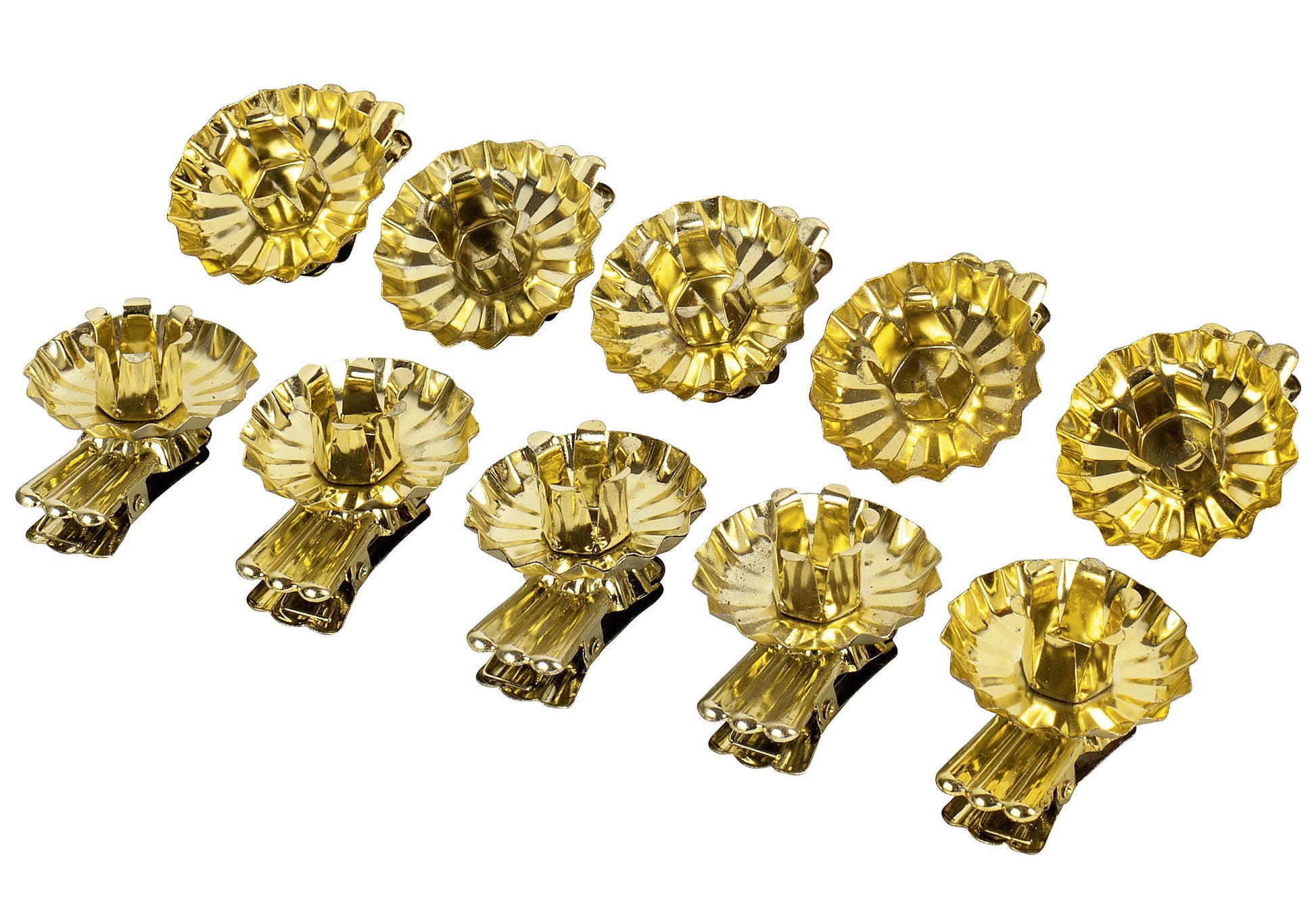 10St Baumkerzenhalter 4cm gold