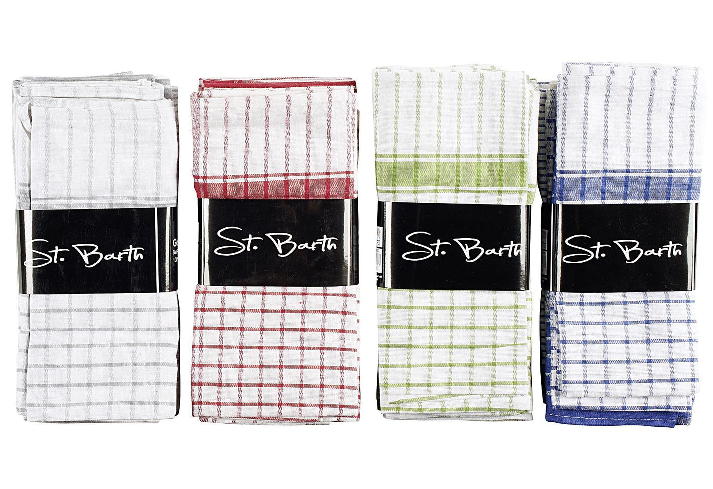 St Barth Geschirrtuch „Karo-Design' 1x 8er Pack=8 Stück