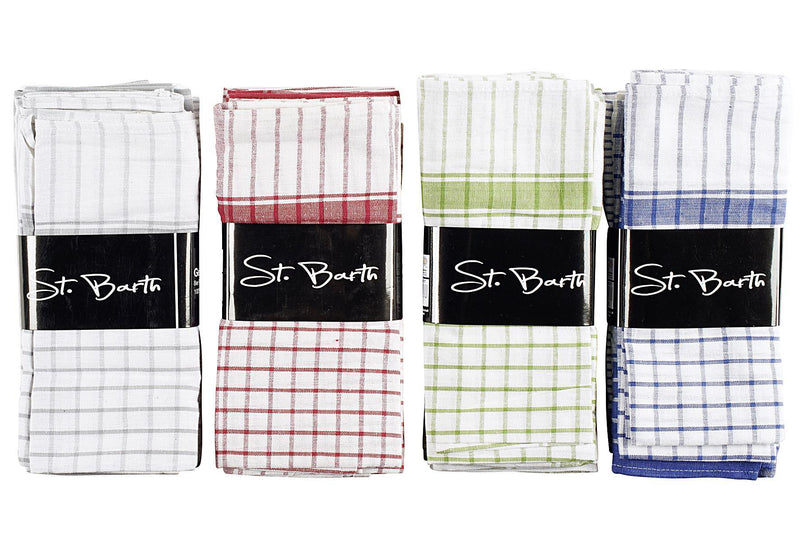 St Barth Geschirrtuch „Karo-Design' 1x 8er Pack=8 Stück