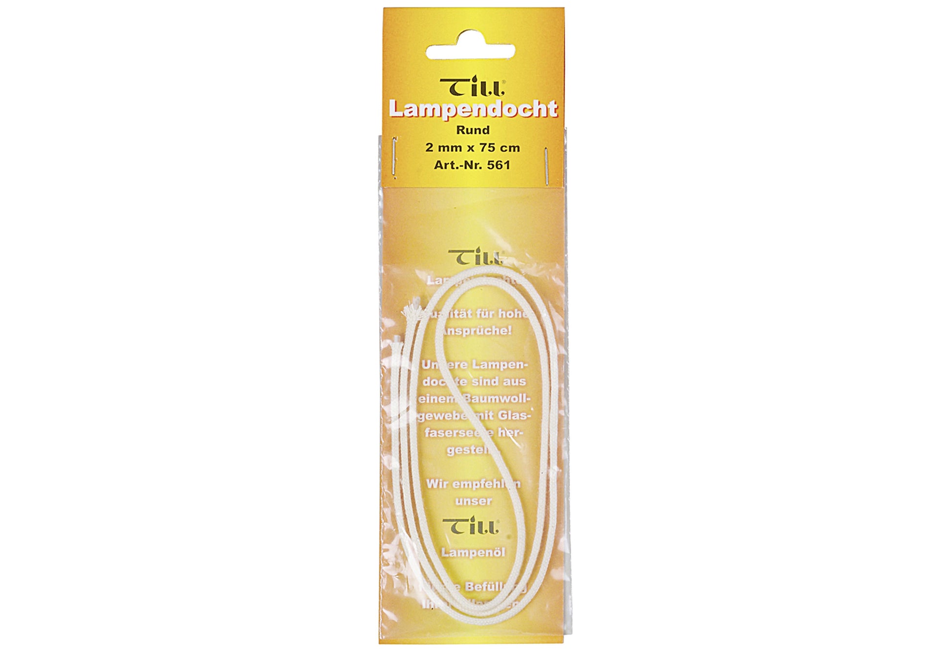 TILL-ZÜNDFIX Lampendocht rund 75cm Ø2mm - VPE: 12