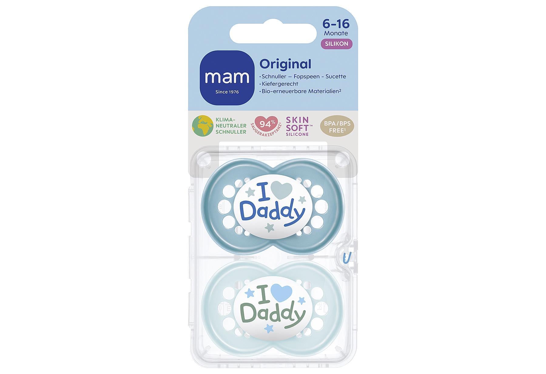 MAM Schnuller Original Silikon 'I love Daddy' 2er Set - VPE: 6