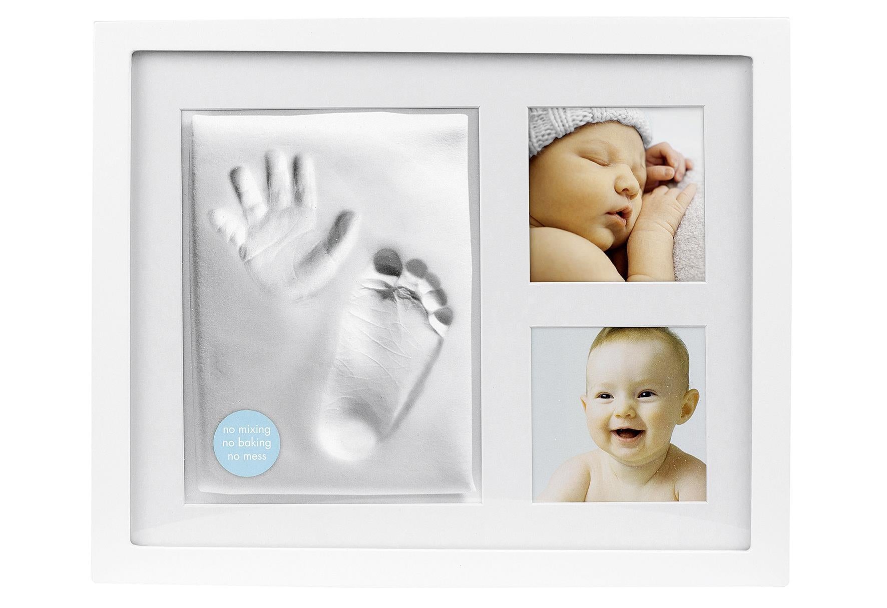 PEARHEAD Fotorahmen 'Baby' für 2 Fotos und Hand- und Fußabdruck Inhalt: Bilderrahmen Passepartout Modelliermasse Ausroller