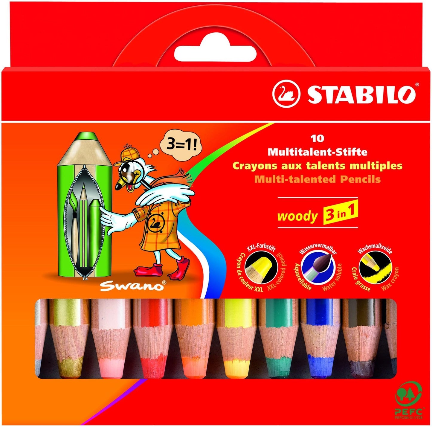 STABILO STB Buntstift woody 3in1 10er 10er Kartonetui - VPE: 5