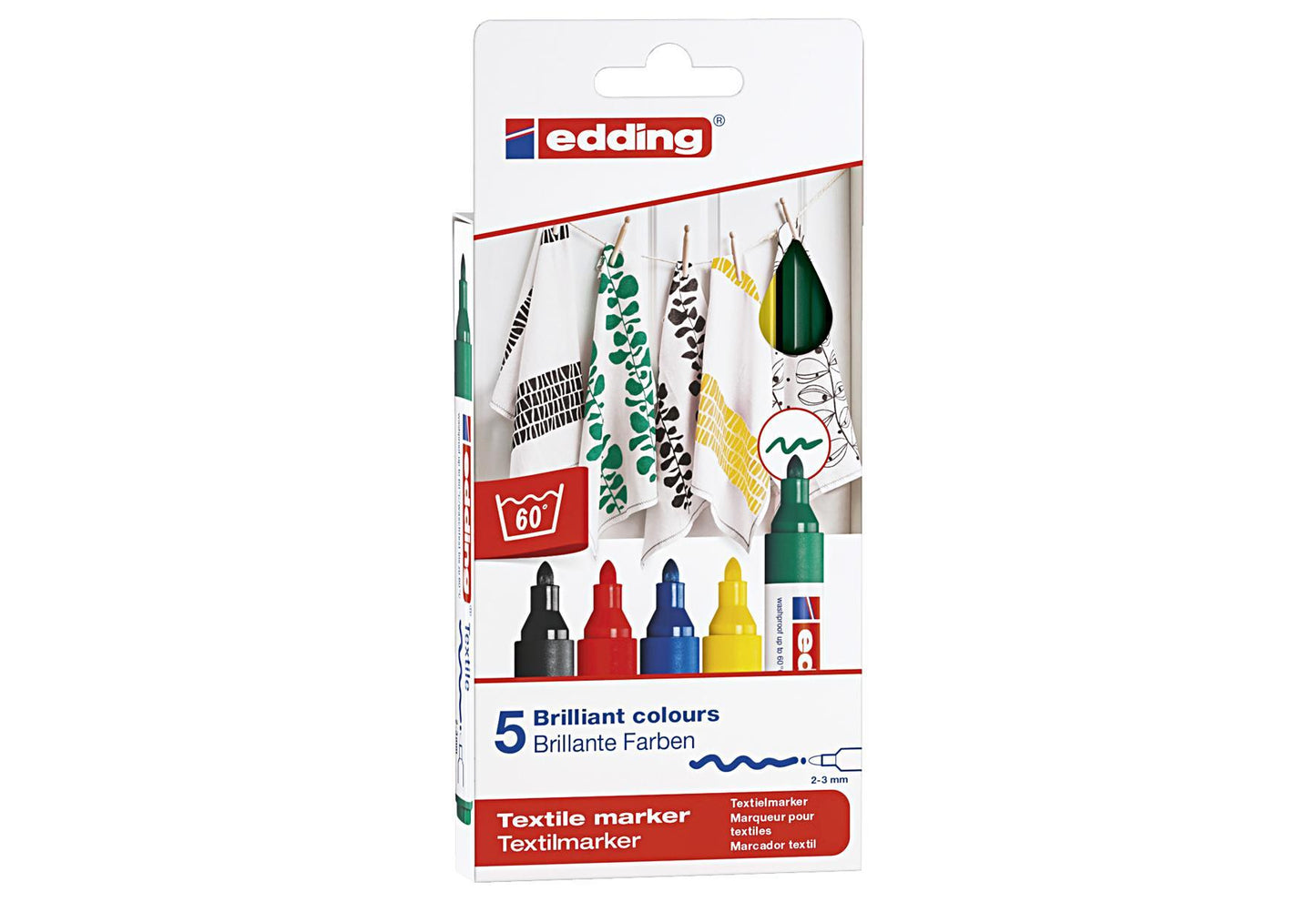 edding Textilmarker basic colour 5er Set