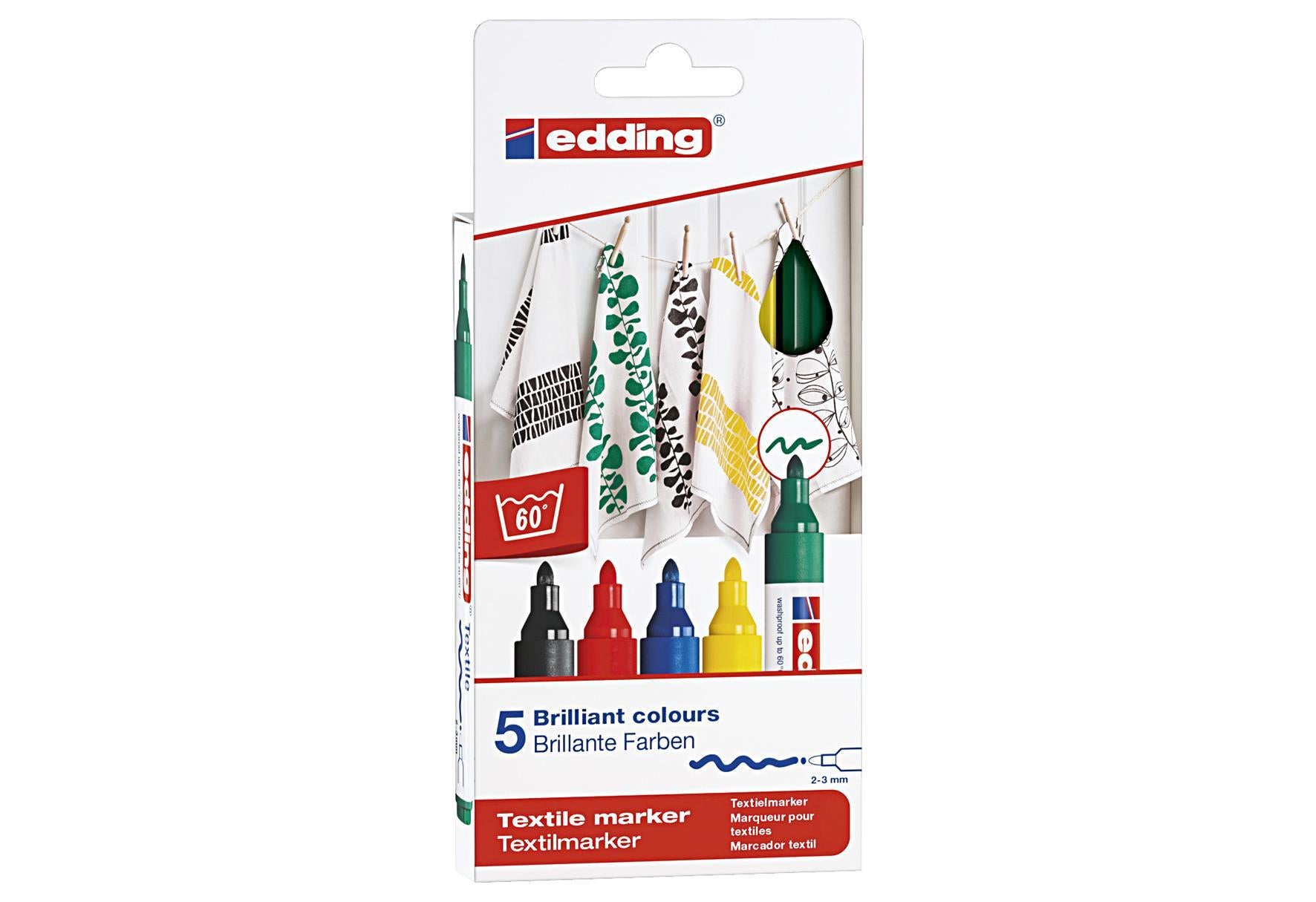 edding Textilmarker basic colour 5er Set