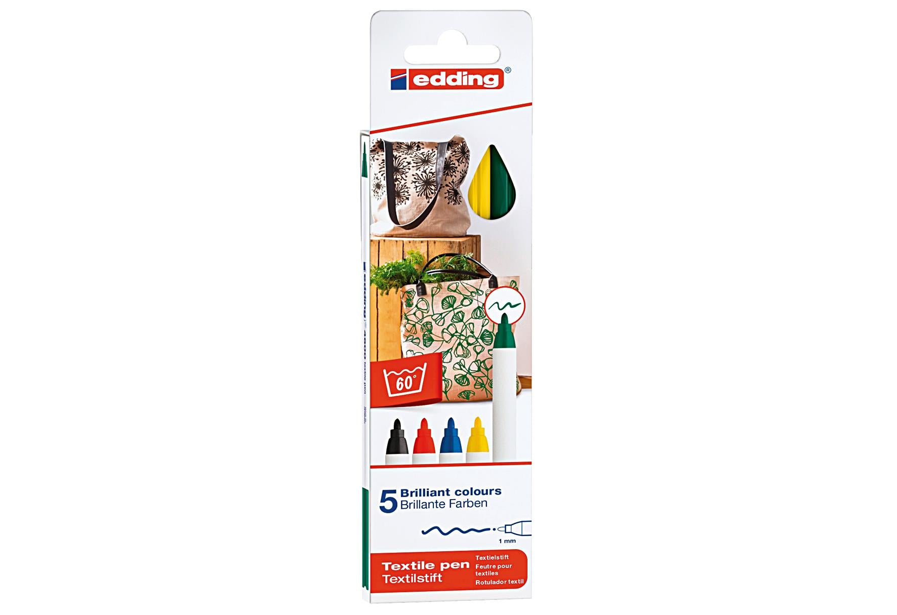 edding Textilstift basic colour 5er Set