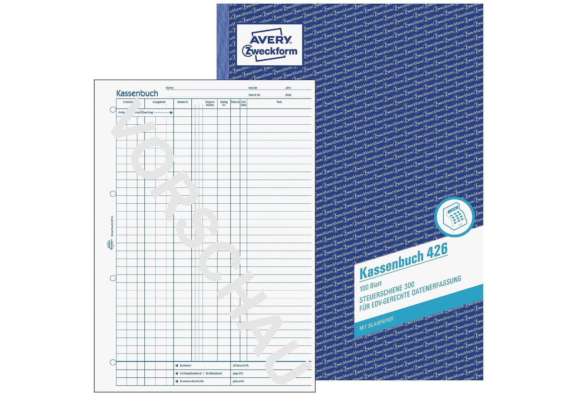 AVERY ZWECKFORM Kassenbuch 426 A4 EDV 100Blatt - VPE: 5