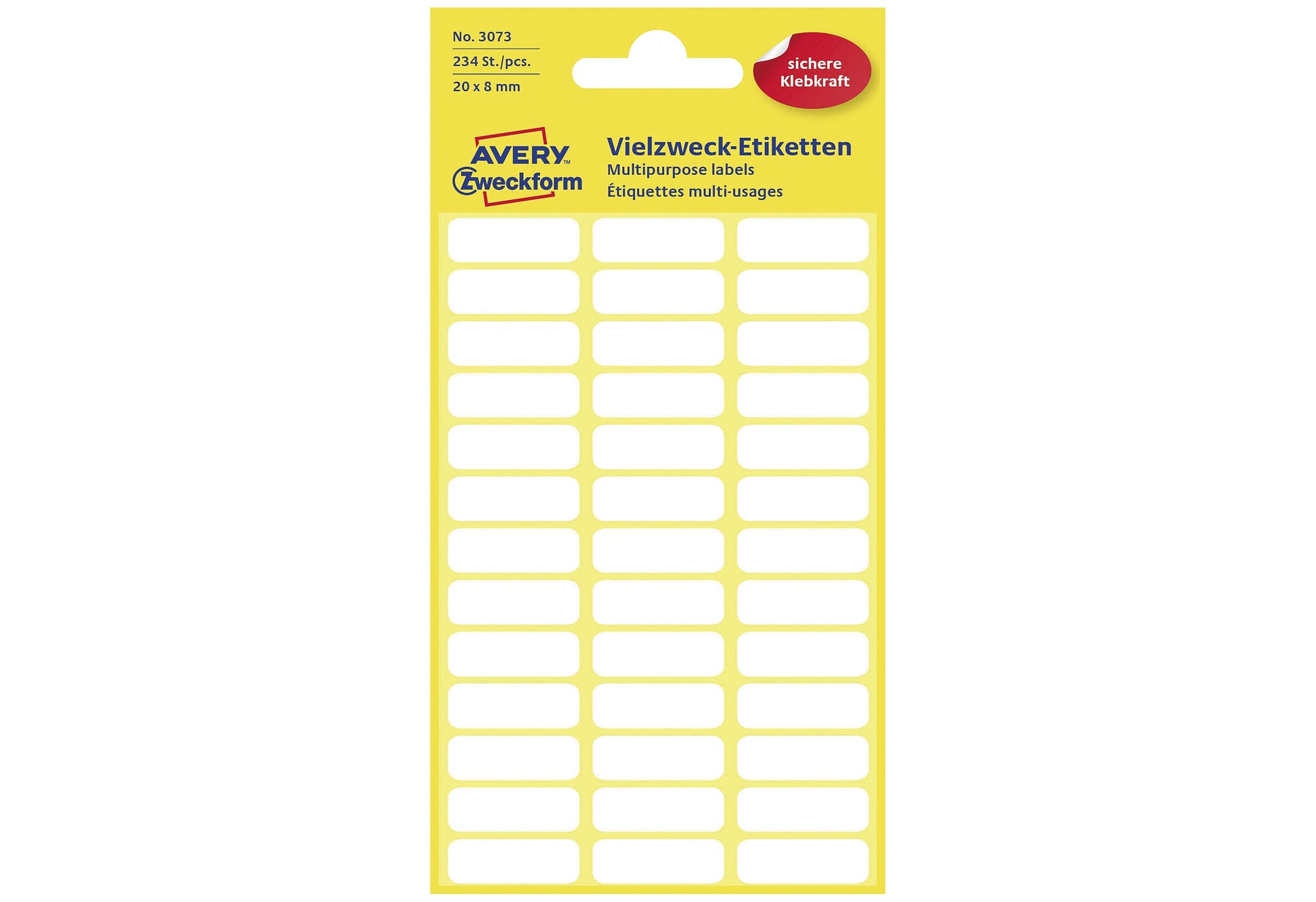 AVERY ZWECKFORM Vielzweck-Etikett 3073 20x8mm - VPE: 10