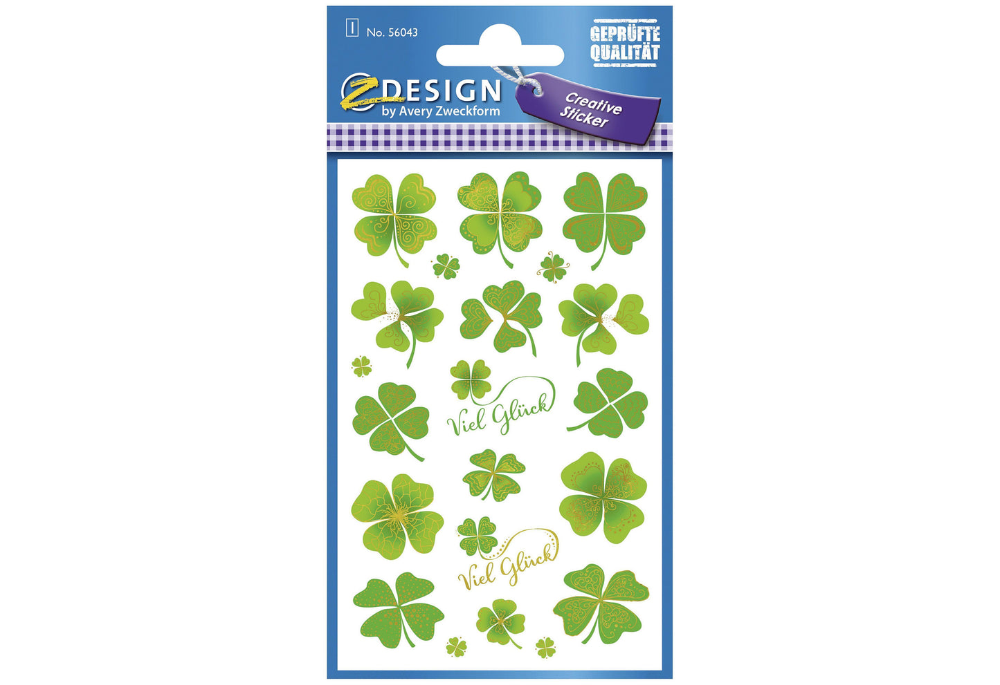 AVERY ZWECKFORM Sticker Papier gepr Glück 1 Bg - VPE: 10