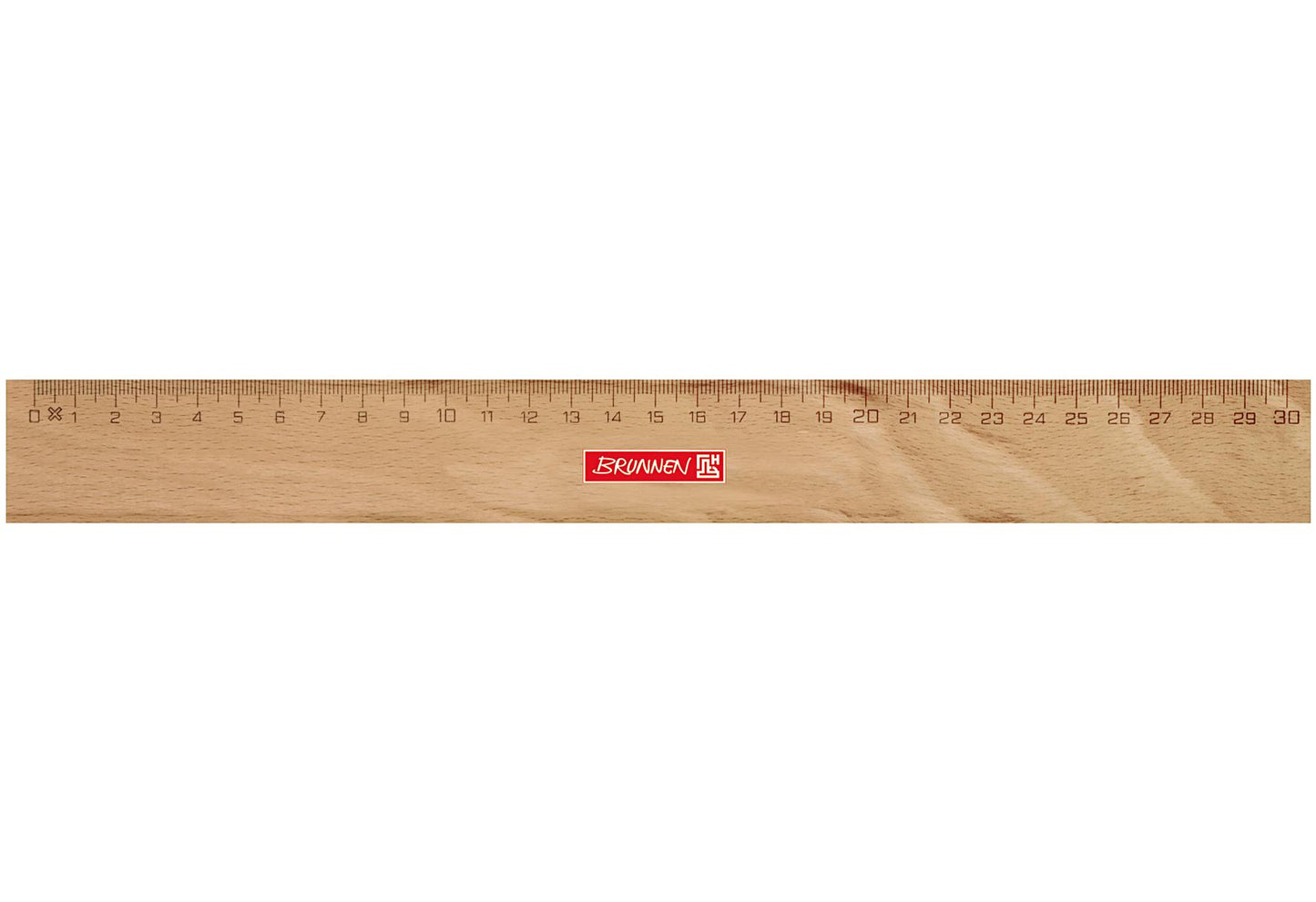 BRUNNEN Lineal 30 cm Holz - VPE: 12