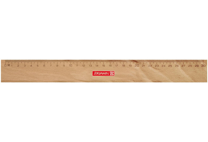 BRUNNEN Lineal 30 cm Holz - VPE: 12