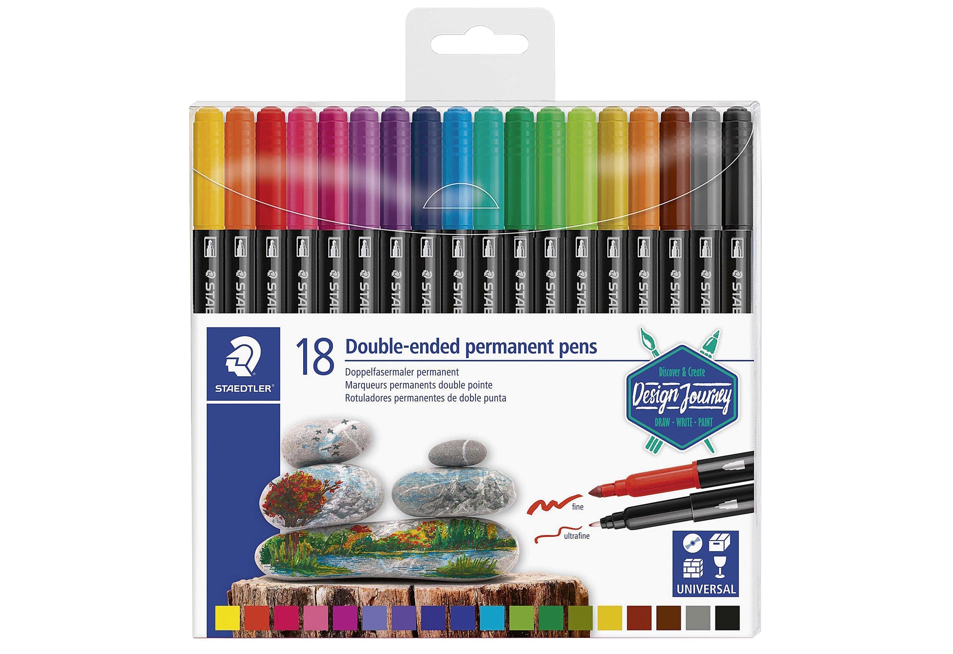 STAEDTLER Fasermaler DJtwin tip 18er 18er Karton - VPE: 6