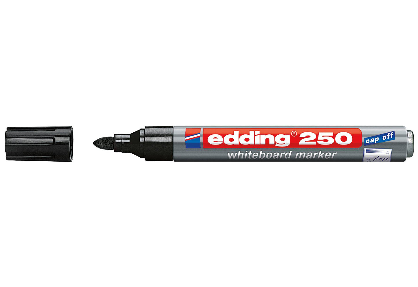 edding Boardmarker cap off 250schwarz - VPE: 10