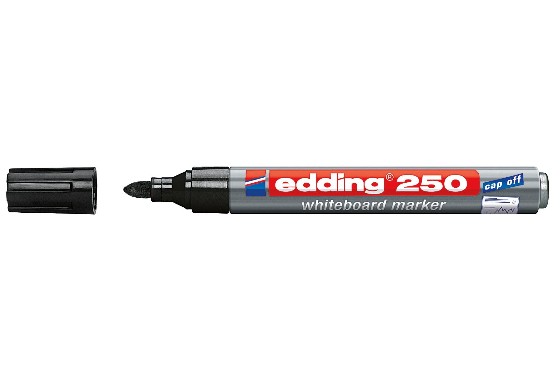 edding Boardmarker cap off 250schwarz - VPE: 10