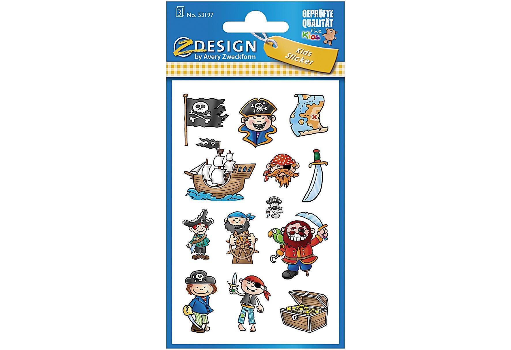 AVERY ZWECKFORM KID Papier Sticker Piraten3Bg - VPE: 10