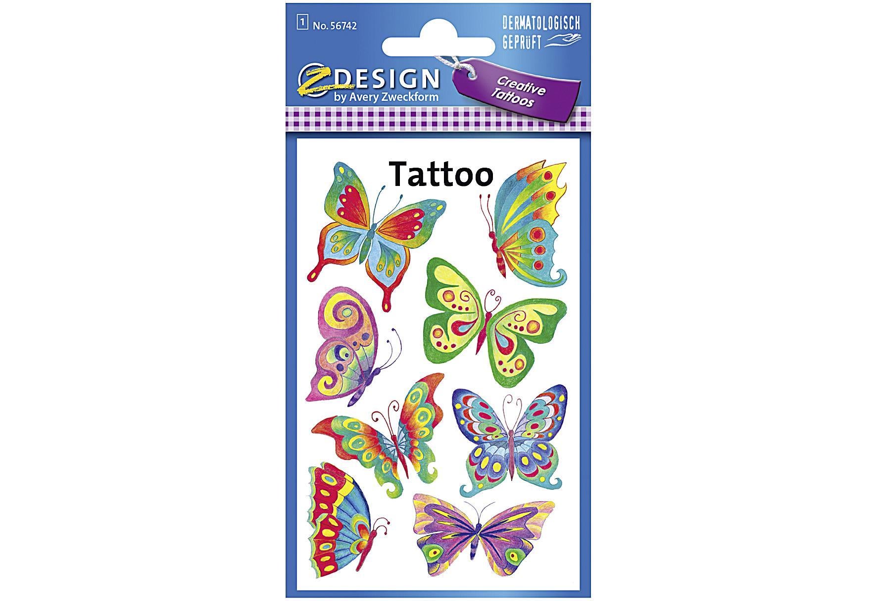 AVERY ZWECKFORM KID Tattoos Schmetterling 1Bg - VPE: 10