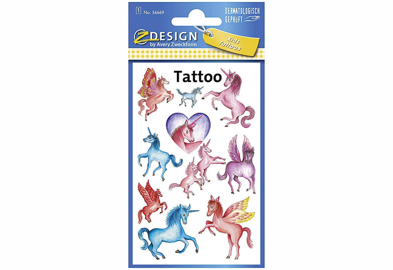 AVERY ZWECKFORM Tattoos Einhörner 56669 - VPE: 10