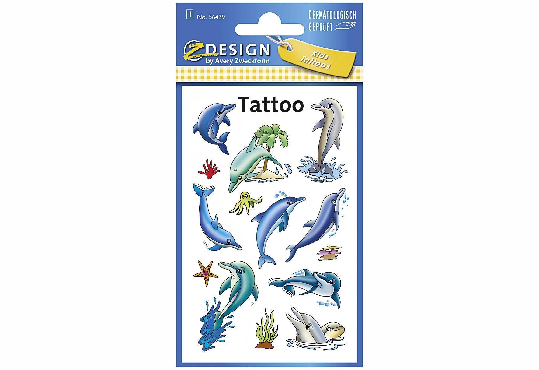AVERY ZWECKFORM Kinder Tattoos 'Delfine' 56439 - VPE: 10