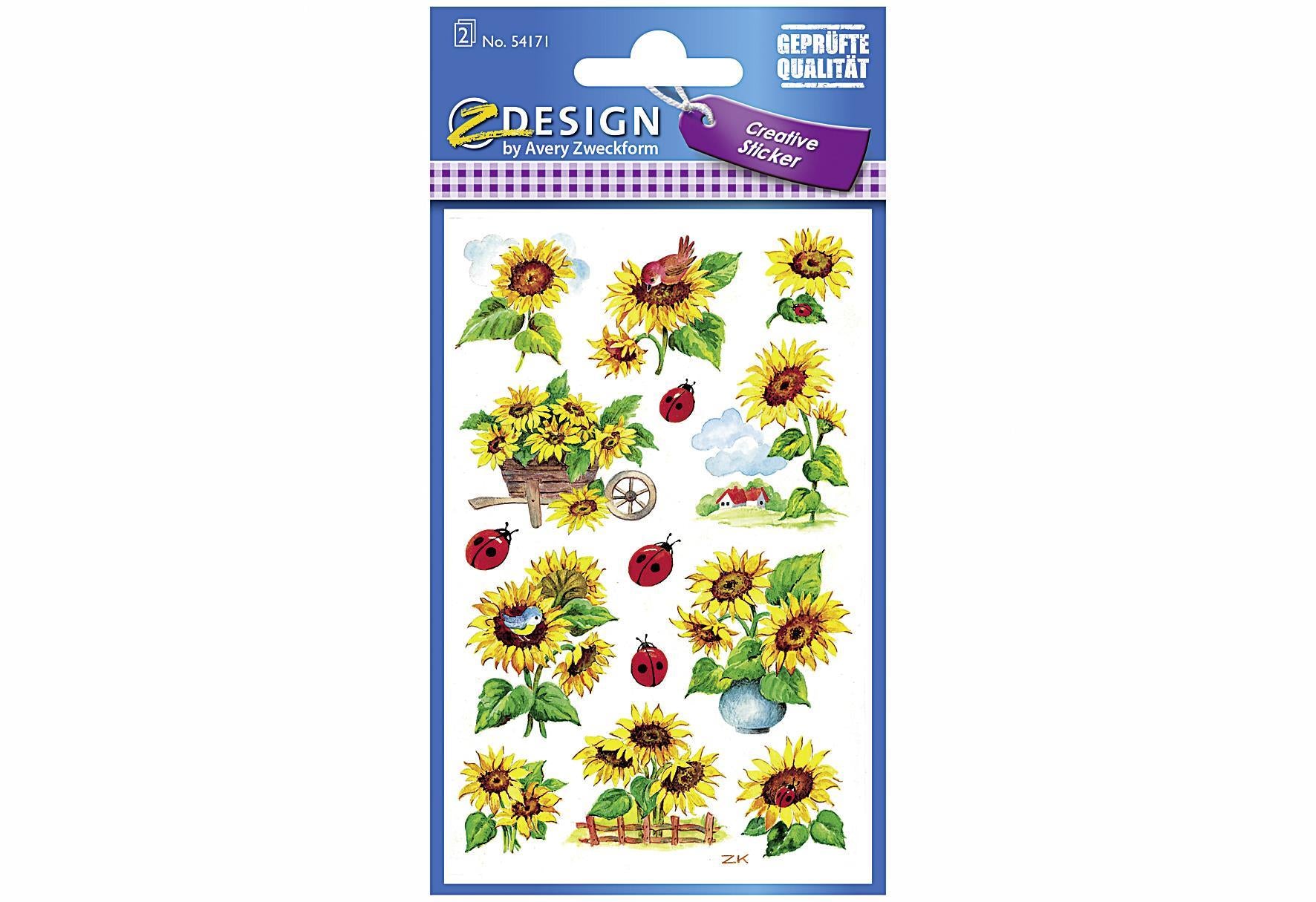 AVERY ZWECKFORM Flower Sticker Sonnenbl 54171 - VPE: 10