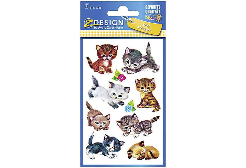 AVERY ZWECKFORM KID Sticker Katzen Papier 4346 - VPE: 10