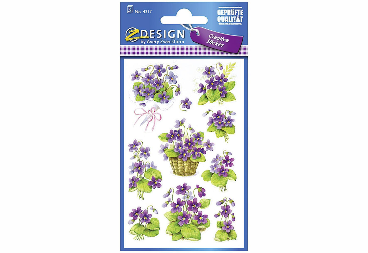 AVERY ZWECKFORM Flower Sticker Veilchen 4317 - VPE: 10