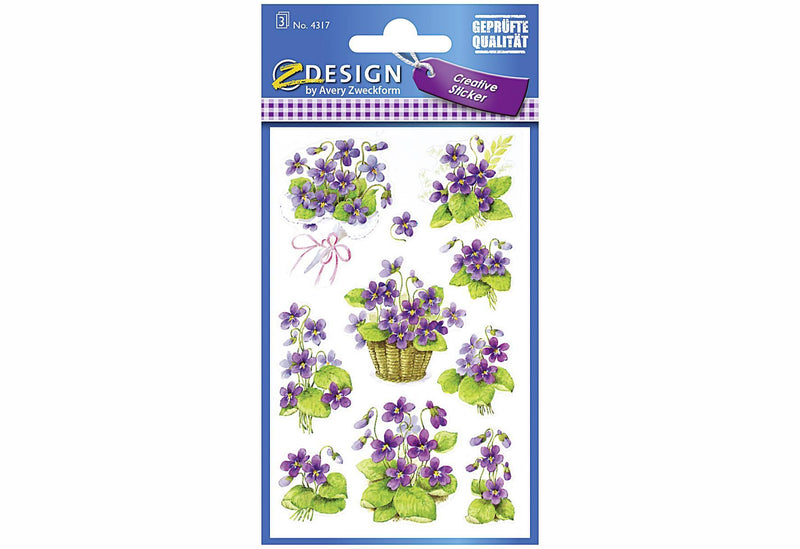AVERY ZWECKFORM Flower Sticker Veilchen 4317 - VPE: 10