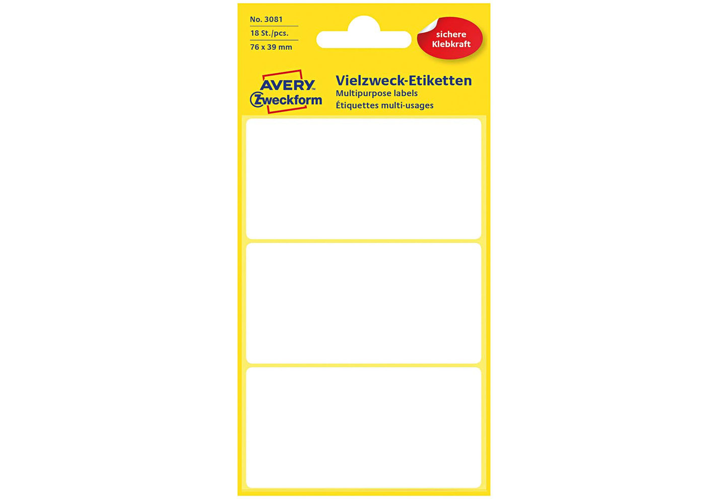 AVERY ZWECKFORM Etik76x39mm Vielzweck ws 3081 - VPE: 10