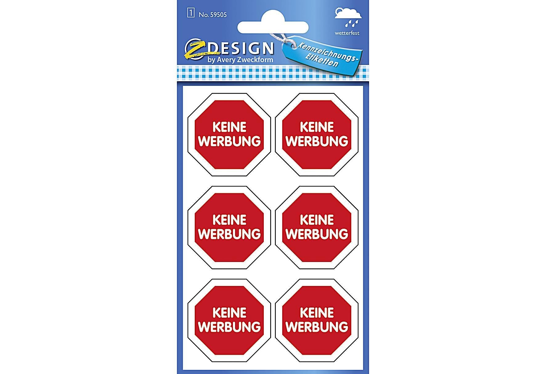 AVERY ZWECKFORM HinweißetikFolie KeineWerbung - VPE: 10